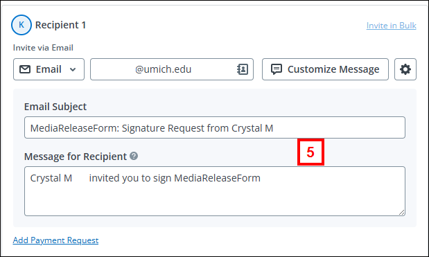 Update Email Subject and Message
